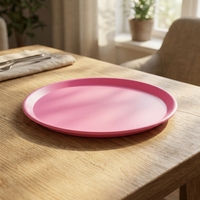 Assiette à salade ronde en plastique moderne de 9 pouces, écologique et personnalisable pour la restauration rapide