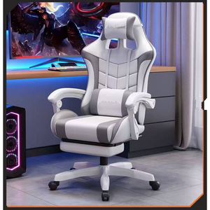 2026 Leather High Quality Custom Office Chair Ergonomic <b>Reclining</b> Gaming Chair with Footrest - Product Image 3