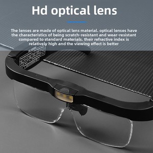 Lunettes de lecture grossissantes à chargement USB, 5 niveaux de grossissement, monture éclairée, verres noirs/blancs, verres transparents ; adaptées - Product Image 4