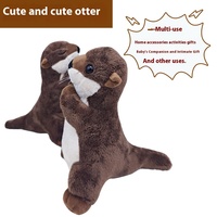 Vente en gros de poupée loutre super douce et mignonne aux yeux fermés poupée loutre de prière jouet en peluche mignonne loutre de mer animal en peluche poupée de dessin animé