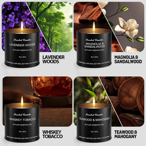 Juego de <span class=keywords><strong>Regalo</strong></span> de Velas Aromáticas para Hombre, Paquete de 4 Velas de Cera de Soja, Velas Masculinas de Lujo para el Hogar, Regalos Relajantes para Hombres, Papá, Esposo - Product Image 2