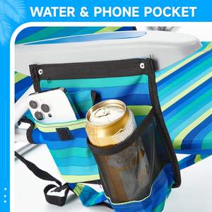 Appui-tête personnalisé à plat et sac à dos portable à 5 positions pour sillas plegables <span class=keywords><strong>chaise</strong></span> de plage de <span class=keywords><strong>camping</strong></span> pliable en aluminium avec pochette glacière - Product Image 5