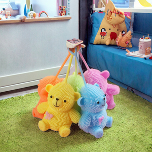 Jouet anti-stress lumineux LED en forme d'ours mignon de 10 cm, élastique et amusant, pour soulager l'anxiété, idéal pour les 5-7 ans - Product Image 3