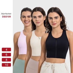 DSS109 reggiseno sportivo ad alto impatto con Zip anteriore reggiseno sportivo in rete Racerback allenamento ad alto supporto reggiseni sportivi per donne <span class=keywords><strong>grandi</strong></span> - Product Image 4