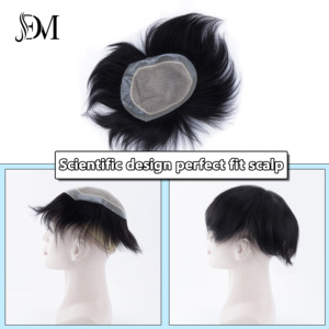 Parrucca Corta Nera Dailmei Personalizzabile all'Ingrosso, Parrucca Maschile Quotidiana Traspirante in NPU - Product Image 3