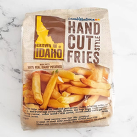 Sachet d'emballage plastique souple vide, imprimé sur mesure, à scellage arrière 3 côtés, type retort pouch, pour aliments surgelés, pommes de terre congelées et frites