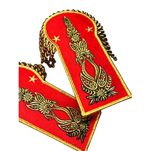 High Quality Embroidered Sew-On Fabric Shoulder Board Epaulettes <b>Silver</b> <b>Wire</b> Guff Pride - Product Image 1