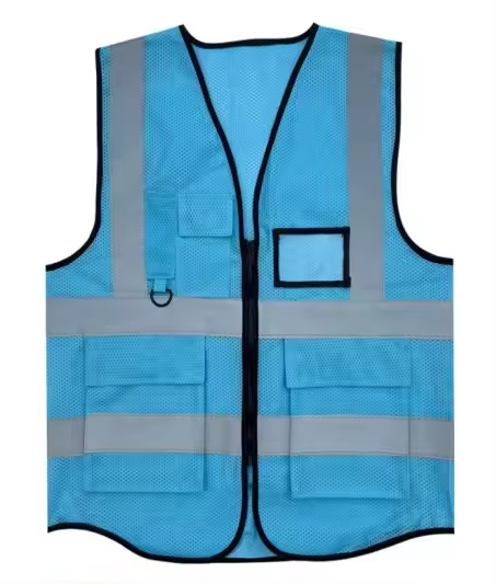 Breathable Reflective Work Vest Blue Color