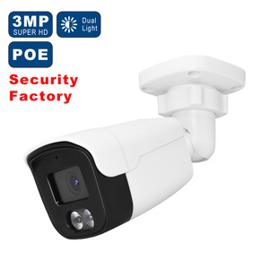 3 Мп IP-камера Hikvision-совместимая, PoE, с двойной подсветкой, полноцветная, Plug and Play, со встроенным микрофоном, сетевая, для видеонаблюдения, цилиндрическая, CCTV - Product Image 1