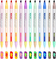 KHY 6/10/12 Couleurs Populaires Prix Usine Marqueurs Pastel Colorés Stylo Surligneur Magique Double Pointe à Changement de Couleur