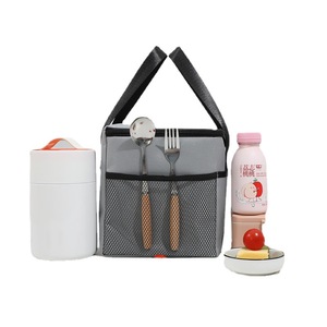 Sac à lunch isotherme carré de grande capacité avec poche en filet pour pique-nique et usage quotidien - Product Image 5
