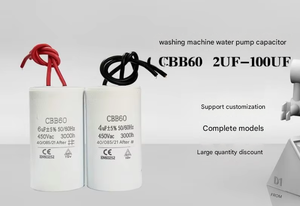 <span class=keywords><strong>Condensateur</strong></span> de démarrage de moteur <span class=keywords><strong>CBB60</strong></span> 4uF-40uF 450V AC, cylindrique, en film polypropylène métallisé, pour pompe de machine à laver - Product Image 5