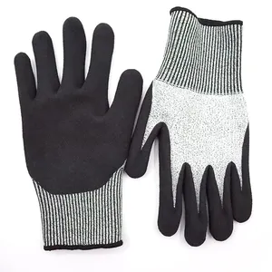 13 Maß weiß schnittfest Garn schwarz Nitril-Schaum Palm beschichtete Handschuhe
