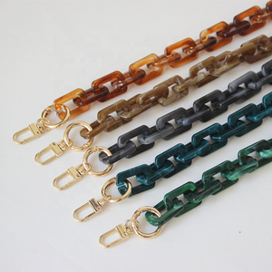 Custom female fashion resin thick bag chain strap retro mixed gold custom resin thick chain for handbags