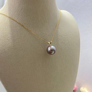 Collar de Plata de Ley S925 para Mujer de Zhuji con Colgante de Perla Blanca de Agua Dulce de 9-10 mm, Diseño Clásico de Flor, Nuevo Estilo - Product Image 1