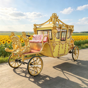 Magnifique calèche royale de luxe, travail manuel méticuleux, pour exposition scénique de mariage haut de gamme - Product Image 1