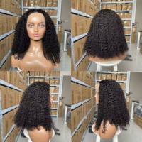 Peluca Rizada Estilo Vietnamita de 16A, 14-30 Pulgadas, con Encaje Transparente 13x4, 100% Cabello Humano, Apta para Mujeres Negras