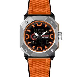 Hot Sale Men's Sport Led Watch Silicon Strap Dual Display Chronograph <b>Clock</b> With Gold Man <b>Digital</b> Wrist Watch - Product Image 1
