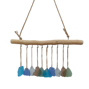 Decoración de Vidrio Marino y Madera Flotante para Balcón, Estilo Bohemio Moderno Minimalista, Irregular, con Acabado Arenado, Hecho a Mano, para Envío Directo - Product Image 1