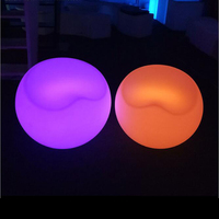 Bloc décor fête événement siège lumière jardin extérieur LED Bar Table chaise ensemble brillant PE meubles pour boîtes de nuit Restaurants événements