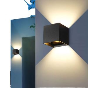 Lámpara de Pared Exterior Cuadrada Moderna, LED de Alto Brillo, Impermeable, de Aluminio, para Escaleras, Diseño Cuadrado en Blanco y Negro - Product Image 4