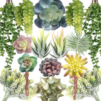 SET0824 Usine Vente En Plastique Réaliste Texturé Faux Succulentes Sans Pot DIY Artificielle Succlents Plante pour La Maison Jardin Décor
