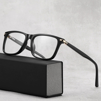 93552 Montures de lunettes de haute qualité pour hommes, noires et bleues, en TR90, anti-lumière bleue, lunettes d'ordinateur, branches à ressort, plaquettes de nez confortables