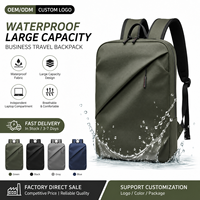 Sac à dos pour ordinateur portable professionnel, sac d'ordinateur fin, écologique, léger, imperméable, en polyester Oxford, minimaliste, de voyage, multi-poches