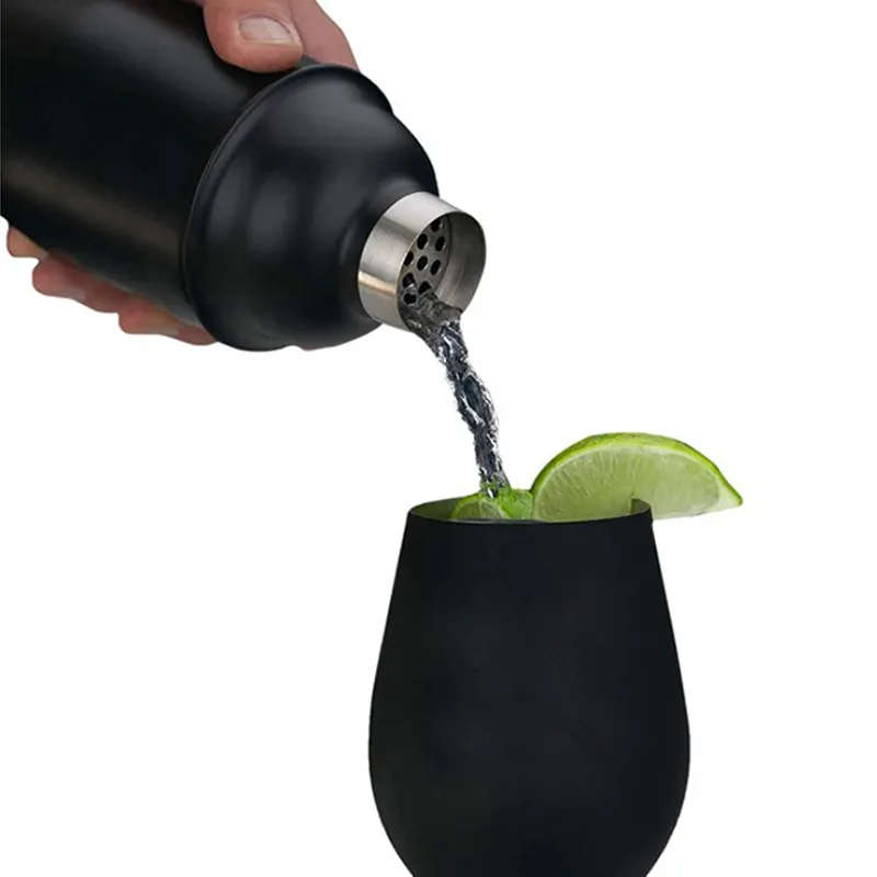 Professionnel Margarita Mixer Boissons Shaker Et Mélange Cuillère De Mesure Jigger Cadeau Ensemble Avec Vin Tumbler Bouteilles