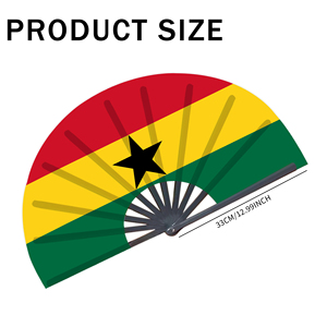 Abanicos Plegables de Bambú con la Bandera de Ghana al por Mayor, Abanico de Mano para Carnaval, Boda, Festival, Fiesta, Agencia de Viajes - Product Image 2