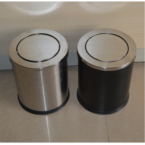 <strong>Small</strong> <strong>Black</strong> Swing Top Round <strong>Bin</strong> - Product Image 1