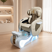 Fauteuil de pédicure électrique professionnel moderne inclinable, avec spa pour les pieds en verre réglable sans tuyauterie pour salon de beauté des ongles
