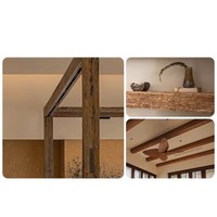 Panneau mural en PU imitation bois 3D - Moderne, imperméable et facile à installer, personnalisable pour la décoration des murs et plafonds de villas et d'hôtels
