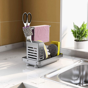 Porte-éponge, porte-savon, brosse à vaisselle, adhésif <span class=keywords><strong>mural</strong></span>, acier inoxydable, <span class=keywords><strong>organisateur</strong></span> de cuisine pour <span class=keywords><strong>évier</strong></span> - Product Image 5