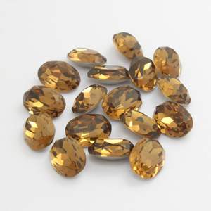 Pierres synthétiques en <span class=keywords><strong>verre</strong></span> de forme ovale de couleur colorée de haute qualité pour la fabrication de bijoux de collier à faire soi-même - Product Image 3