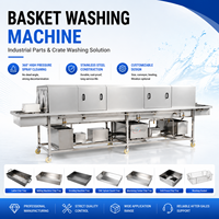 Machine de lavage automatique de paniers de fruits et légumes pour usine, nettoyeur de palettes en plastique