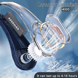 Ventilateur de cou portable sans lame, nouveau design 2023, ultra silencieux, 4000 mAh, 3 vitesses, rechargeable par USB, ventilateur de cou personnel portable - Product Image 4