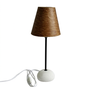 Camelon Exports Modern Table <b>Lamp</b> with Brown Cone-Shaped <b>Paper</b> <b>Shade</b> Warm Light Decorative Desk Lighting - Product Image 1
