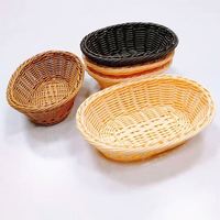 Duurzame geweven PP rotan mand, ovaal design, voor het frituren van fruit.