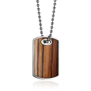 New Arrival Custom Wood Stainless Steel Jewelry Necklace Pendants