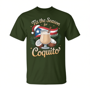 Camiseta navideña puertorriqueña de Coquito, para adultos, unisex, manga corta, cuello redondo, impresión digital - Product Image 2