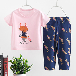 Oferta: Conjunto de Ropa de Verano para Bebés de 2 a 15 Años, <span class=keywords><strong>Manga</strong></span> <span class=keywords><strong>Corta</strong></span> y Pantalones Largos, Buen Precio, Algodón 100%, <span class=keywords><strong>Pijama</strong></span> Juvenil con Estampado de Dibujos Animados - Product Image 6