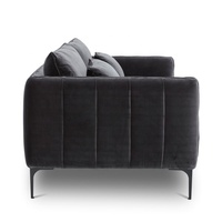 Canapé sectionnel 3 places en tissu de style Mid-Century avec pieds en bois, gris, design durable pour salon et usage hôtelier