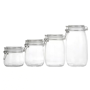 Pot en verre borosilicate hermétique à clip, directement de l'usine, pour le stockage et la conservation des aliments, capacités de 500 ml à 3000 ml - Product Image 4