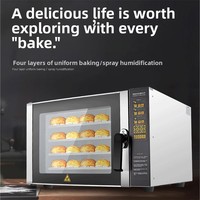 Four à convection électrique commercial intelligent à 4 plateaux, 220V, haute productivité, grande capacité, économe en énergie, pour la cuisson du pain et des produits à base de farine