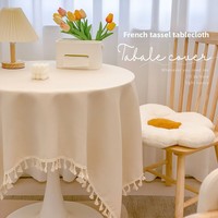 Nappe en coton et lin tissé de style japonais, résistante à la chaleur, à motif uni, décoration d'intérieur, style Instagram, fraîche et simple