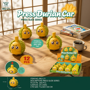 <b>Custom</b> Brand Cute Durian Pull Back Friction Powered Cartoon Fruit Vehicle Toy for Kids Ages 5-7 Unisex Plastic - Product Image 2