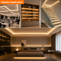 Bande lumineuse LED COB sans points Aikeou CRI 90+ 480 LED/m 320 LED/m 12V 24V Ruban linéaire flexible pour éclairage architectural d'hôtel