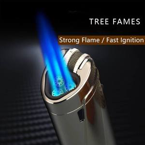Kim Loại Thuốc Lá Refillable <span class=keywords><strong>3</strong></span> Ngọn Lửa Mạnh Mẽ Máy Bay Phản Lực Torch Nhẹ Hơn Khí Tùy Chỉnh Máy Bay Phản Lực Torch Nhẹ Hơn Bán Buôn Bật Lửa - Product Image 3