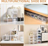 Lot de 10 boîtes de rangement à chaussures empilables en plastique transparent extra-larges avec ouverture frontale, écologiques, pour l'organisation à domicile